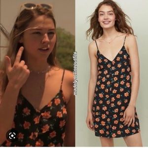 H&M Divided black and orange floral print cami dress